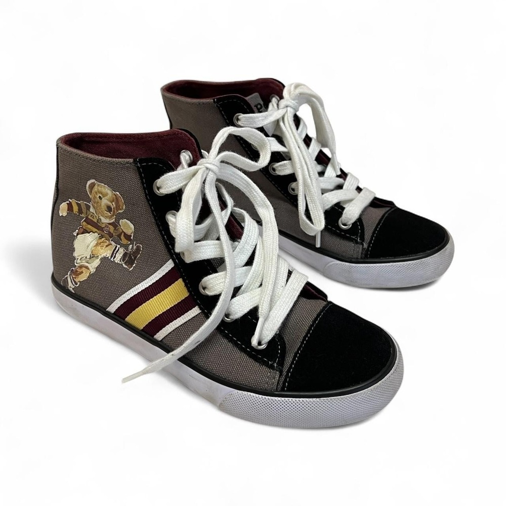 Polo Ralph Lauren Shoes Youth Boy Size 1 Solomon Mid Polo Bear High Top Sneakers